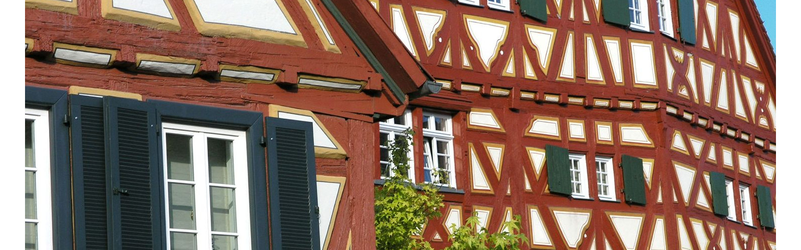 Hier sehen Sie die für Ladenburg typischen Fachwerkhäuser