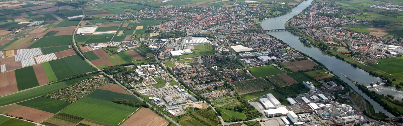 Stadt Ladenburg von oben