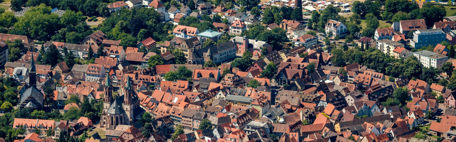 Ladenburg aus der Vogelperspektive